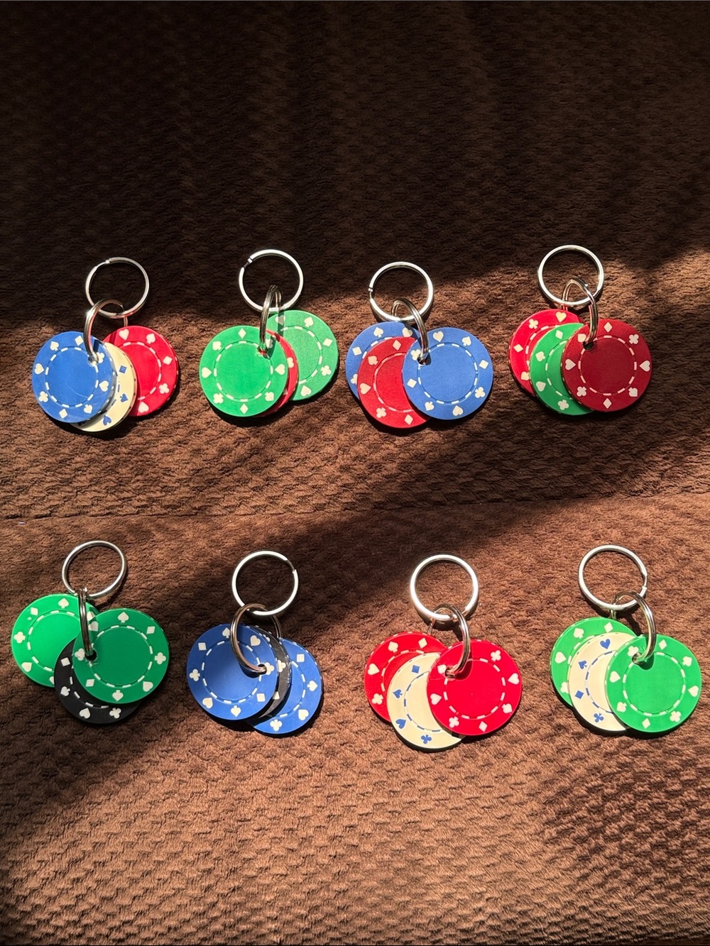 (1) Hand Crafted Poker Chip Keyring Key Holder Keychain Adult Discrete Fidget